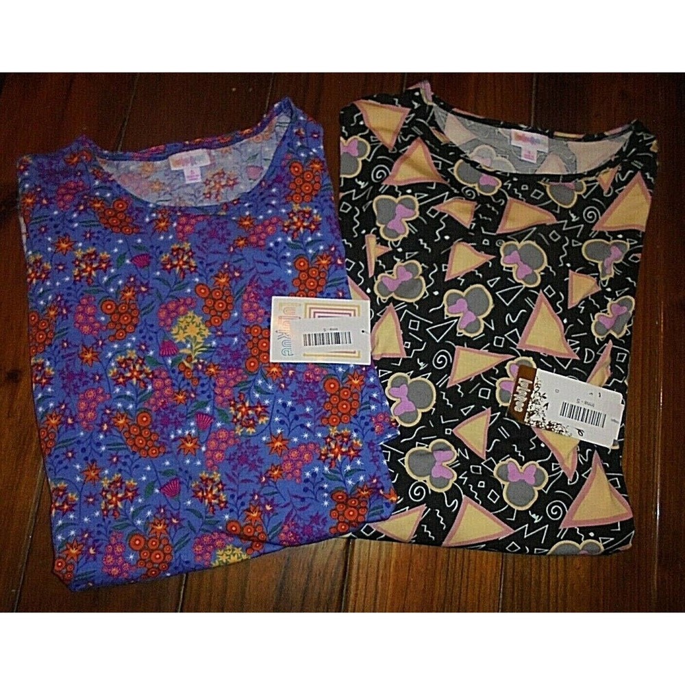 Lot of 2 LuLaRoe Irma Tunic Tops size S New With Tags Disney Floral PRETTY